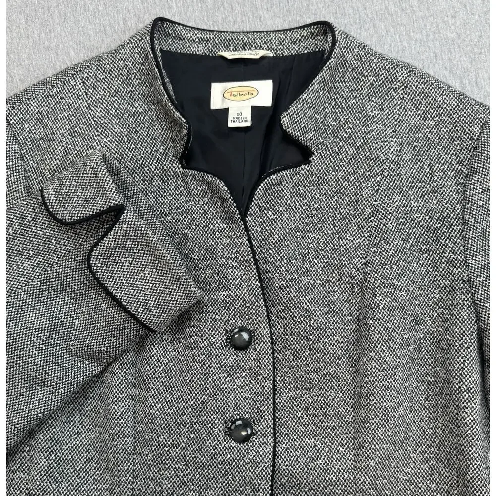 Talbots Jacket Womens 10 Wool Blend Stretch Long Sleeve 4-Button Lined